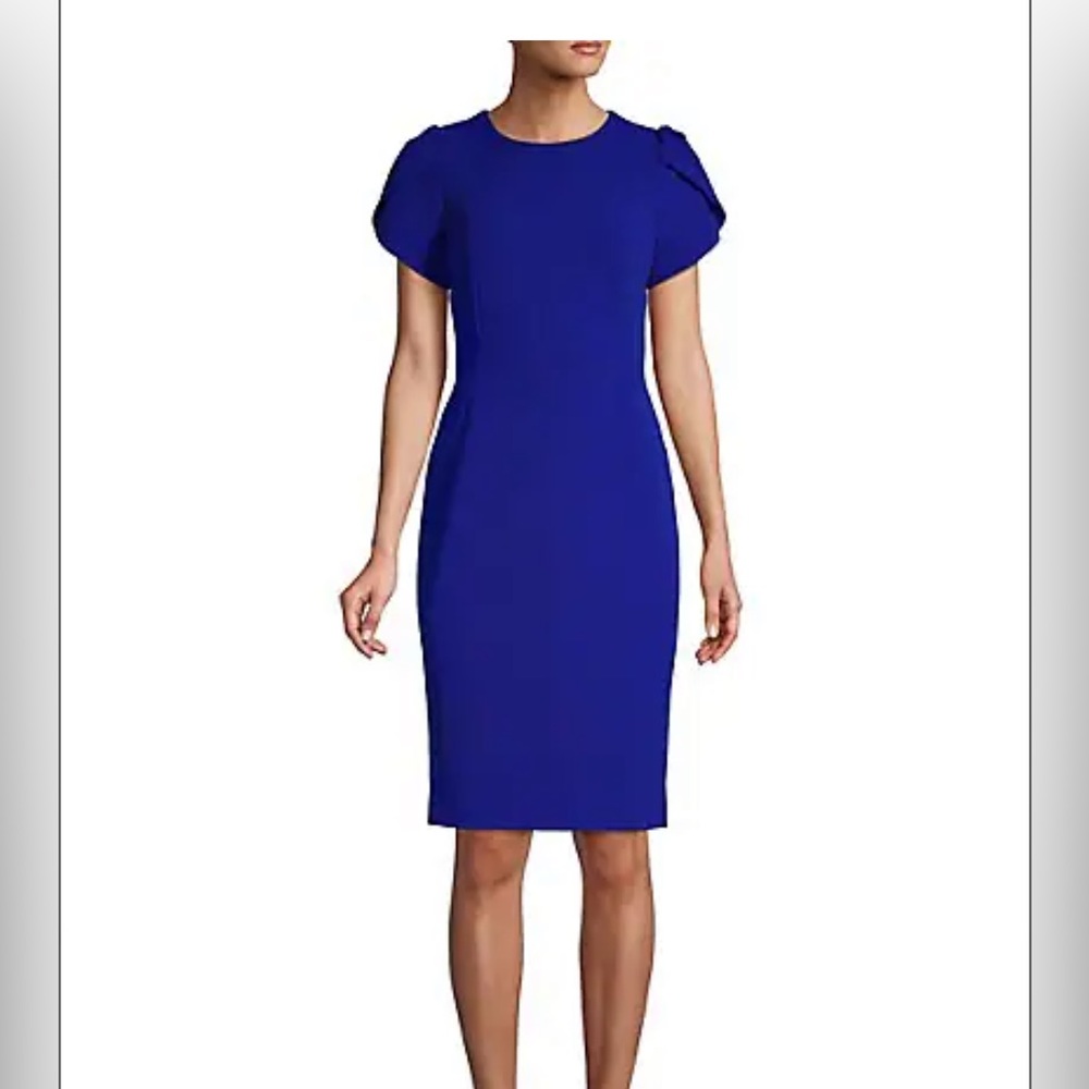 Calvin Klein royal blue pleated sleeve sheath dress (never worn, but altered)